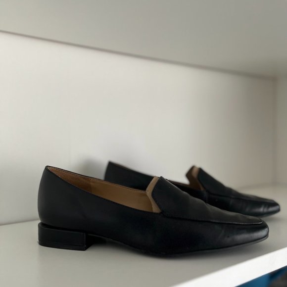 Square Toe Naturalizer "Clea" Black Leather Loafers/Flat - Picture 4 of 12